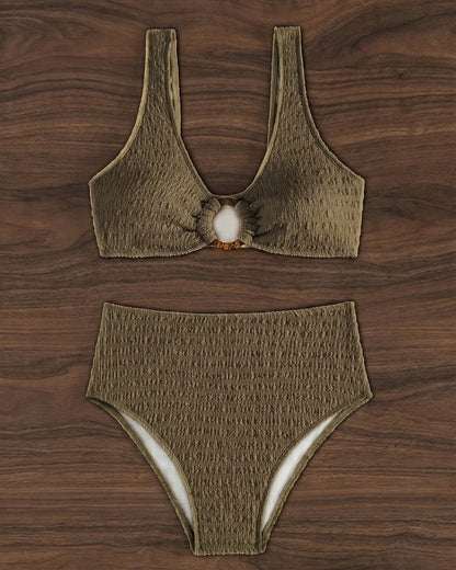 Bikini V-Ausschnitt Hohe Taille