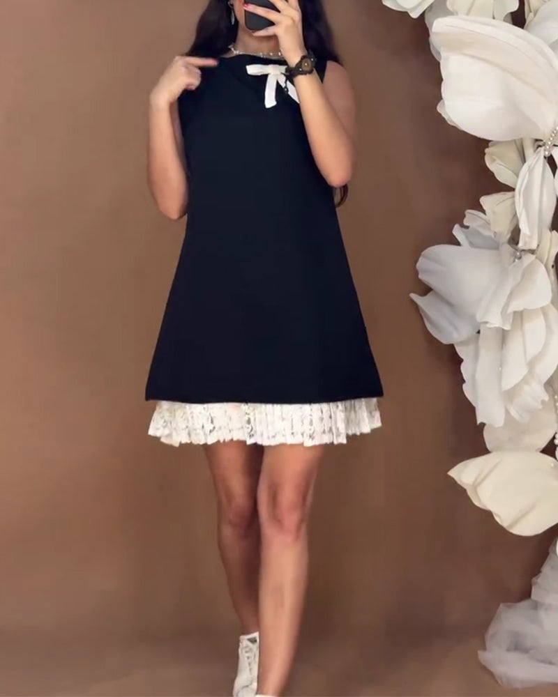 Kleid Schleifenknoten Mode ärmellos