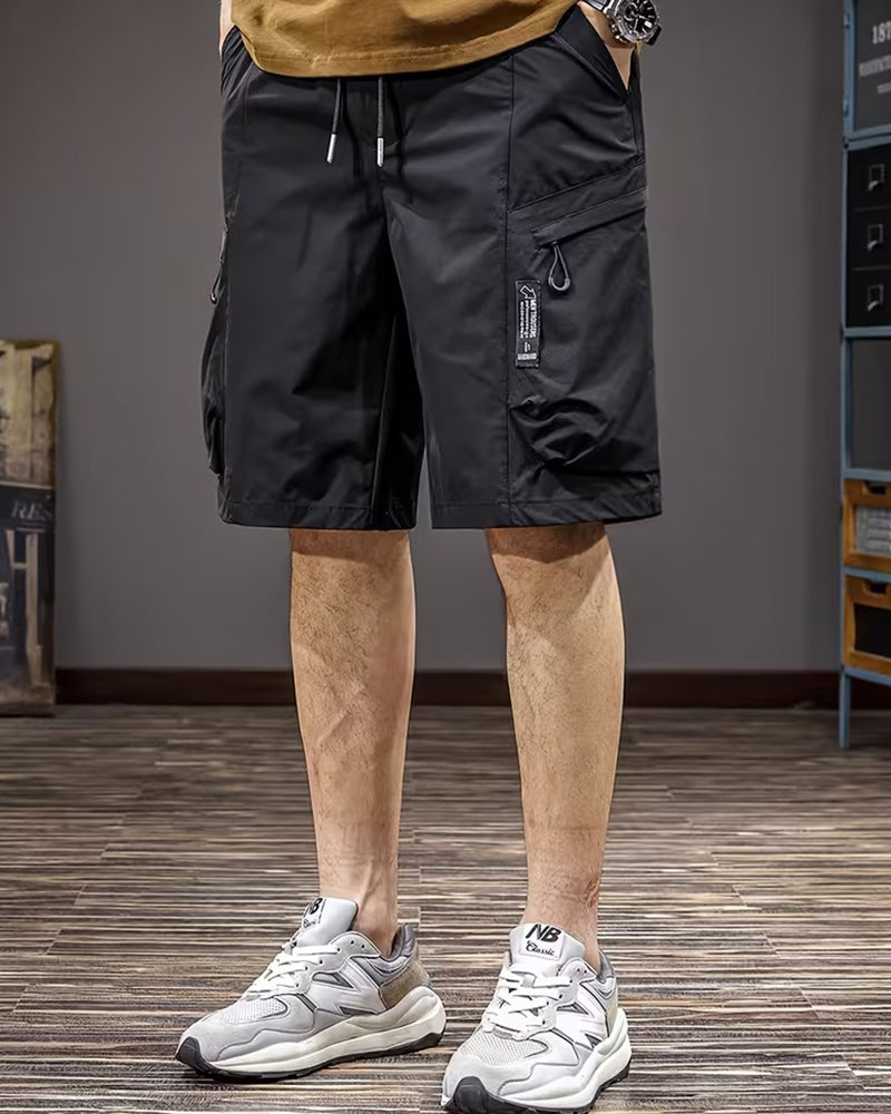 Herren Bermuda Hose Kordelzug Einfarbig Lässig