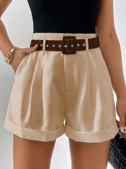 Casual White Shorts with Belt - Emma