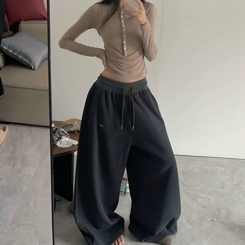 Wide Leg Drawstring Sweatpants for Women - Manuela