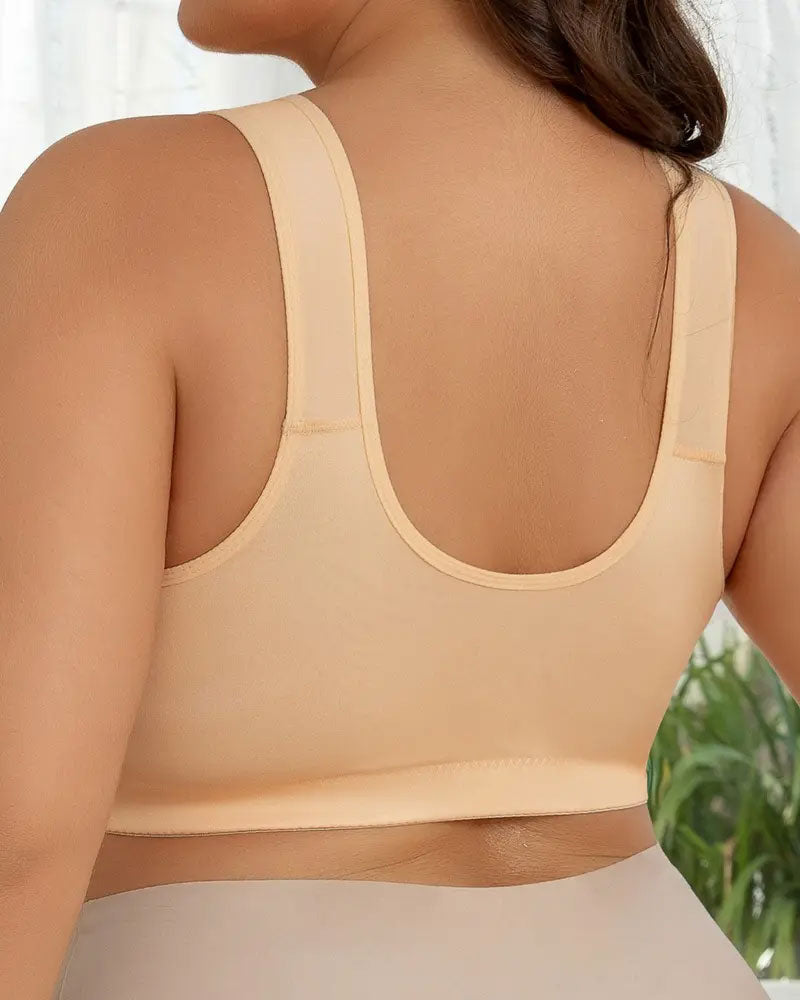 Vorne Verschluss Drahtlos Chic Geometrischer Druck Bralette