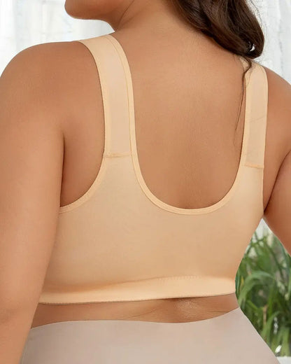 Vorne Verschluss Drahtlos Chic Geometrischer Druck Bralette