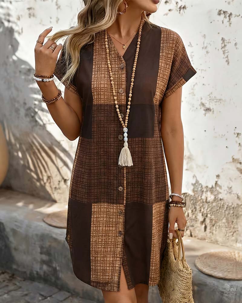 Kleid Farbblock Karo