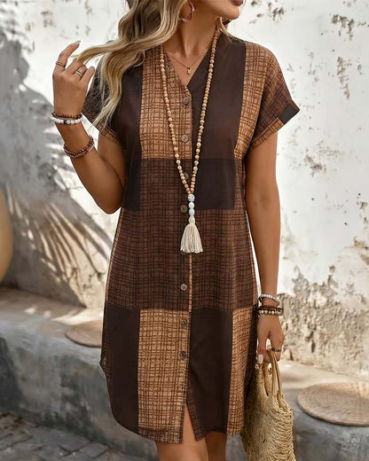 Kleid Farbblock Karo