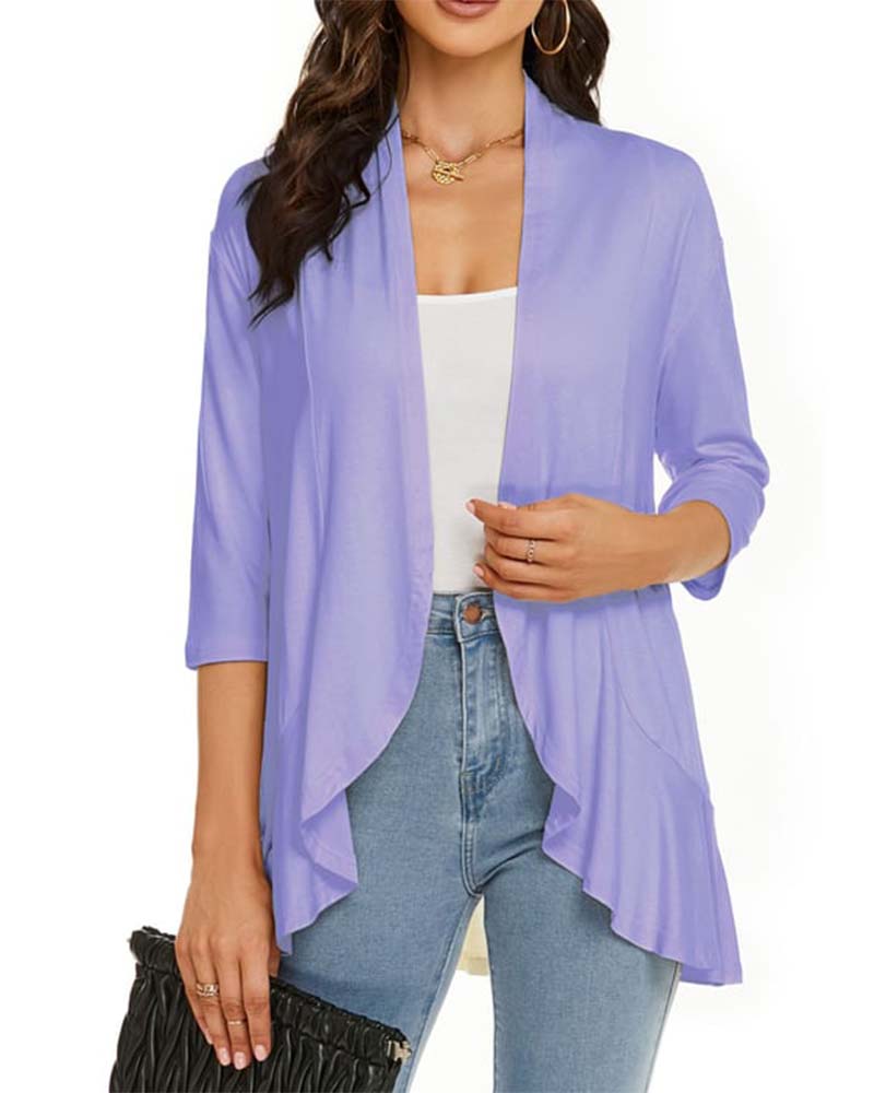 Damen Cardigan Lässig Leichtgewicht Offene Vorderseite