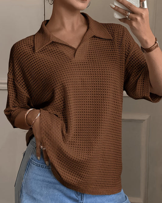 T-Shirt Polo Revers Drop Schulter