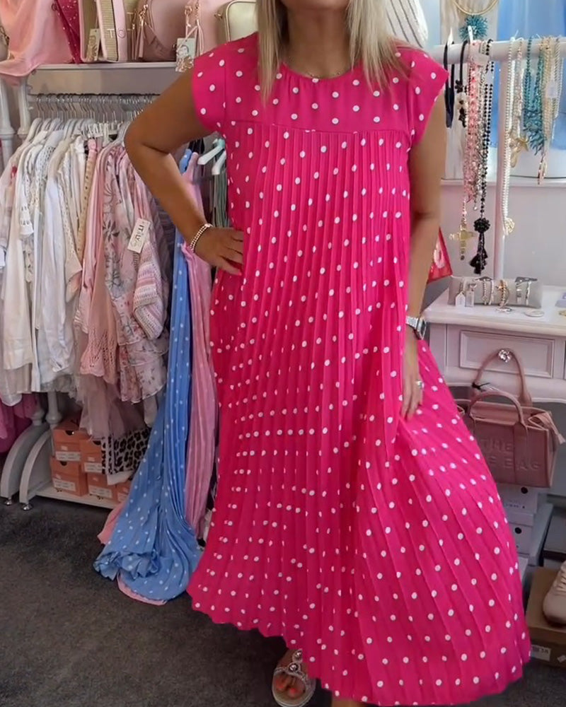 Kleid Plissiert Tupfen