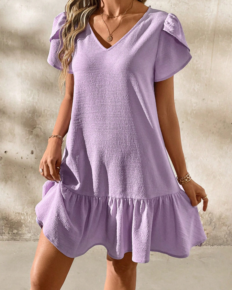 Kleid Elegant A-Saum Puffärmel