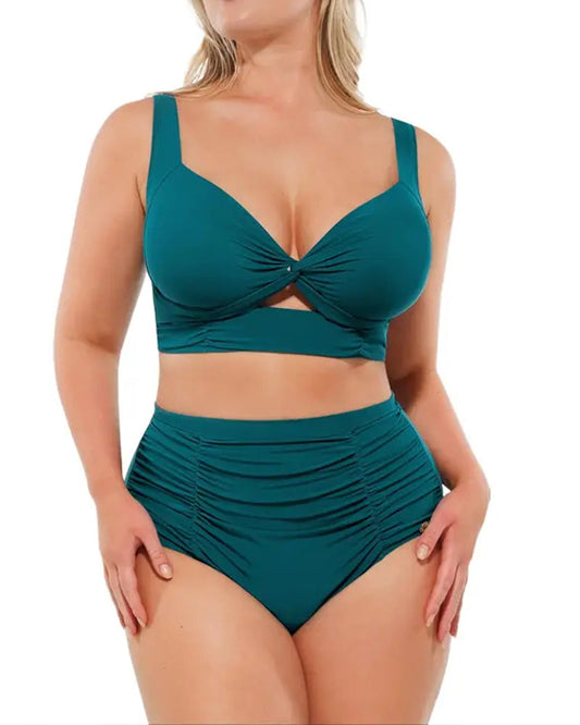 Bikini Knoten Vorne Einheitliche Farbe