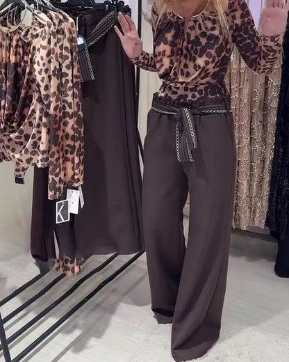 Top stilvoll und körperbetont Leopardenprint