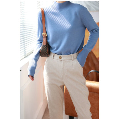 Herringbone High Waist Trousers for Women - Gigliola