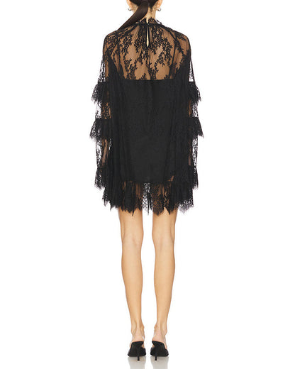 Kleid Elegant Durchbrochene Spitze