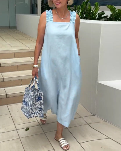 Kleid Quadratischer Ausschnitt Ärmellos