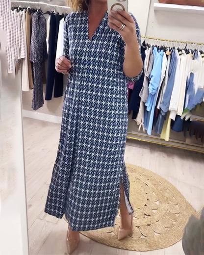 Kleid Geometrisch Druck Maxi