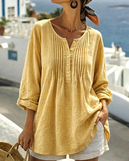 Bluse Geknittert Midikurz Freizeit
