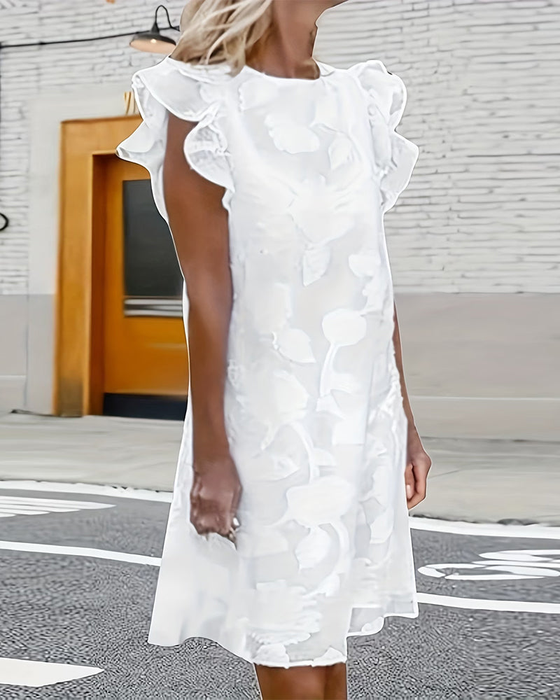Kleid Rüsche Schmetterlingsärmel Elegant