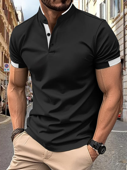 Beiges Poloshirt mit schwarzen Details - Max