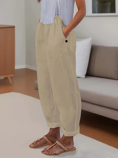 White linen trousers - Women Martina