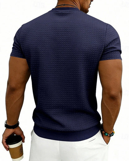 T-Shirt Gerippt Rundhals Kurzarm