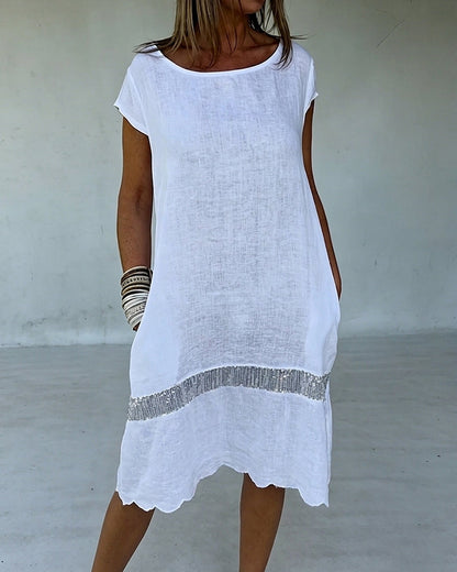 Kleid Rundhals Kurzarm