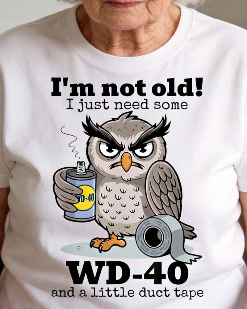 T-Shirt Eule Lustig Einfarbig Lässig