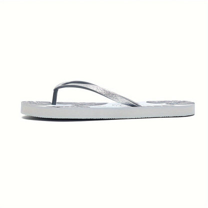 Gray tropical flip flops - Flora