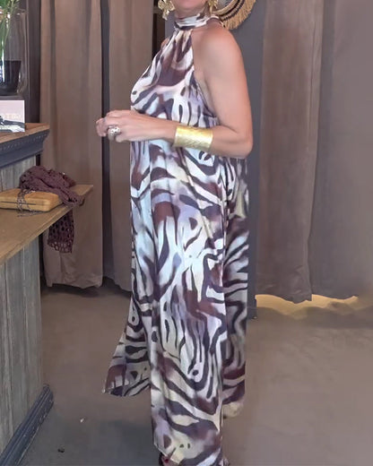 Kleid trägerlos ärmellos bedruckt