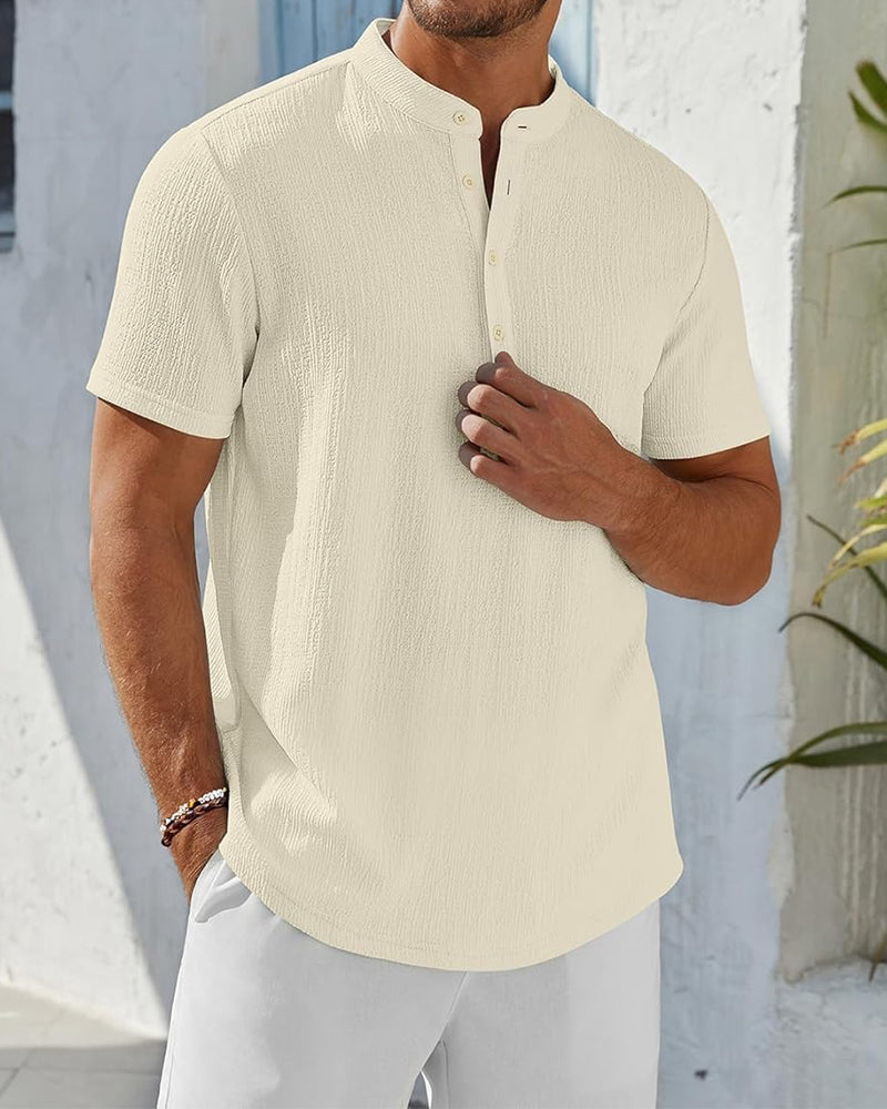 Hemd Einfarbig Locker Henley