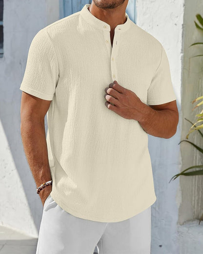 Hemd Einfarbig Locker Henley