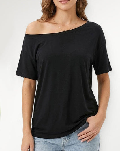 Set Damen Off-Shoulder Locker Sitzend Oberteil 2-Teilig