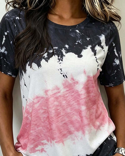 T-Shirt Rundhals Tie-Dye Kurzarm