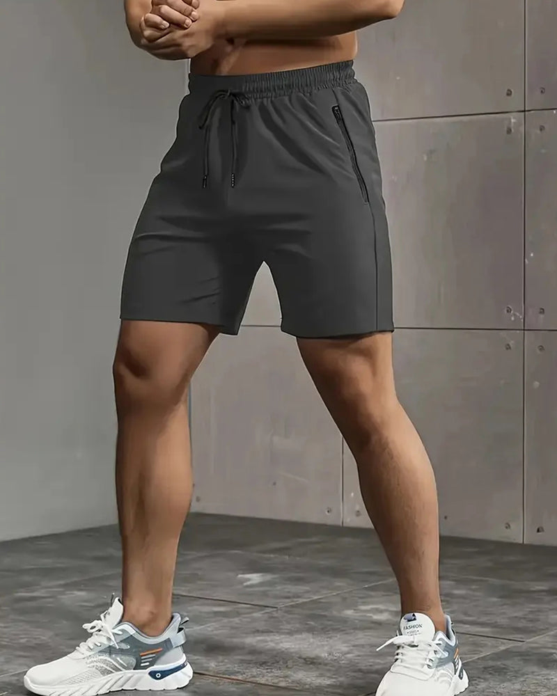 Herren Shorts Schnelltrocknend Reißverschlusstasche Sportlich