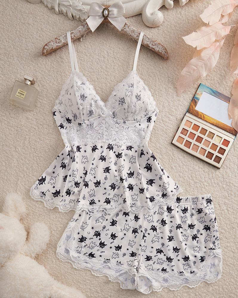 Set Spitze Patchwork Sexy Pyjamav