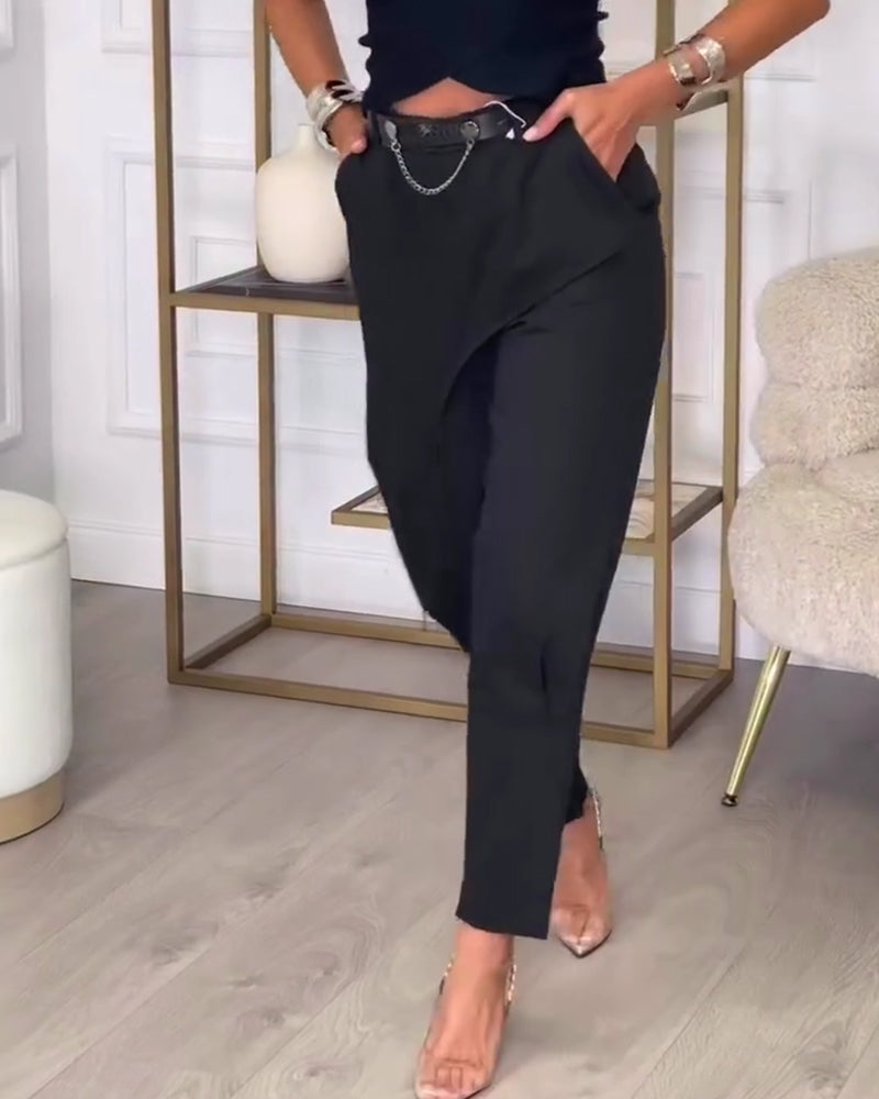 Hose Wickel-Stil Kleiner Fuß Lässig