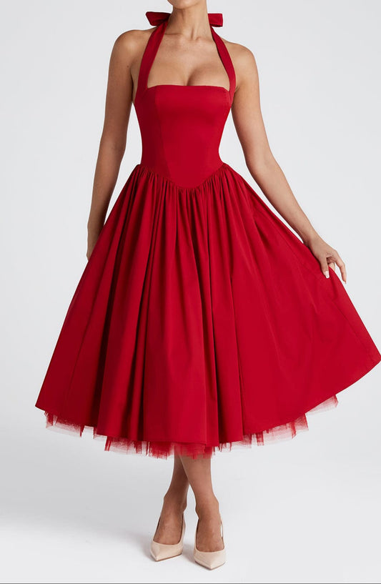 Paolina Midi Dress – Red