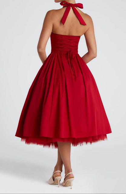 Paolina Midi Dress – Red