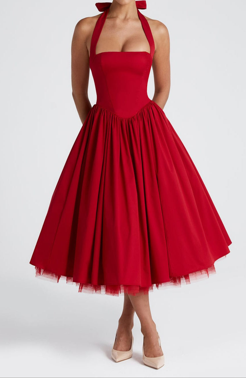 Paolina Midi Dress – Red