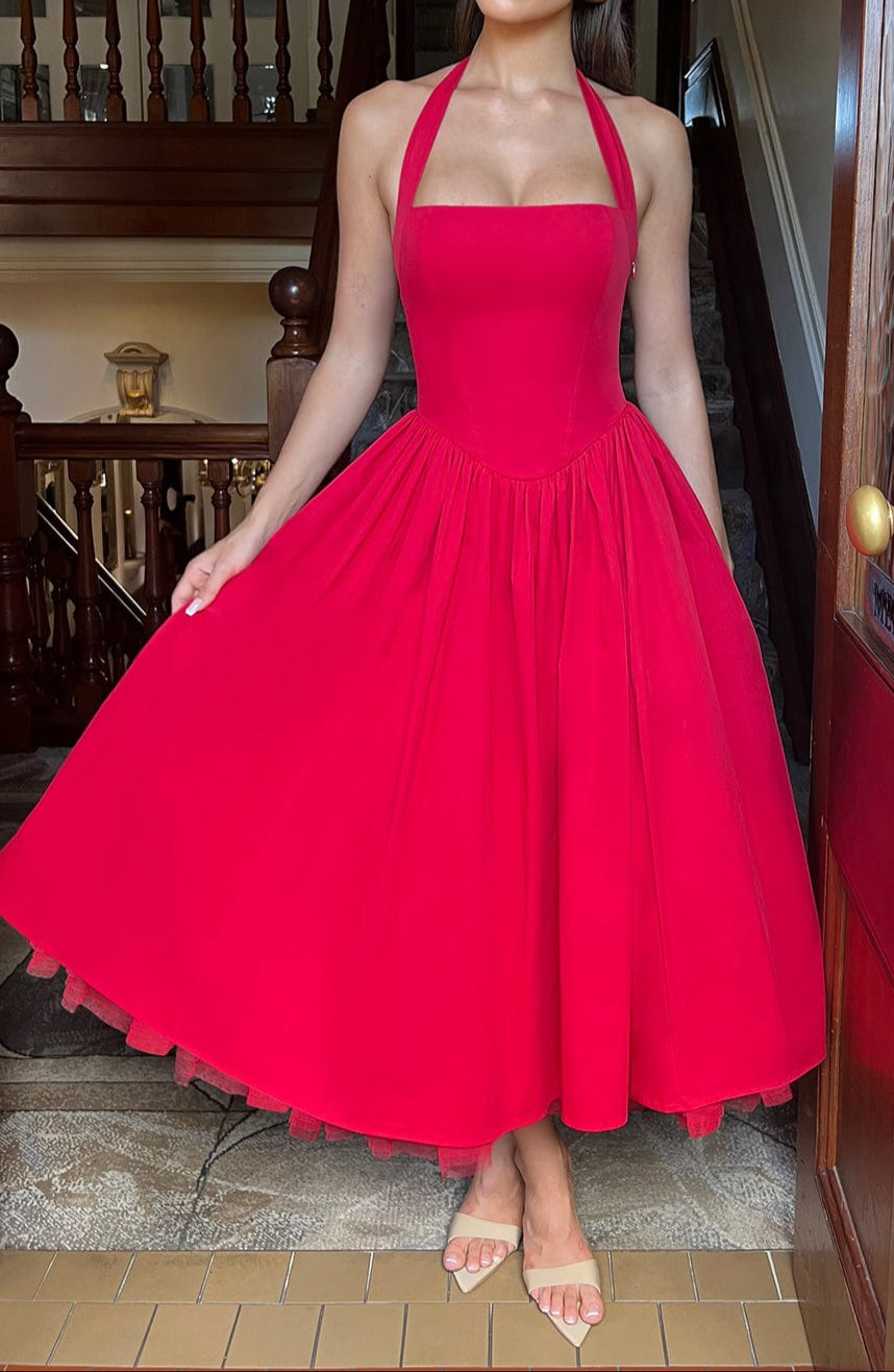 Paolina Midi Dress – Red