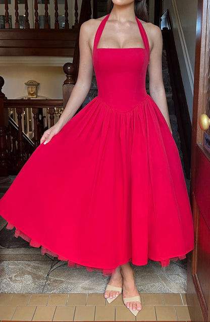 Paolina Midi Dress – Red