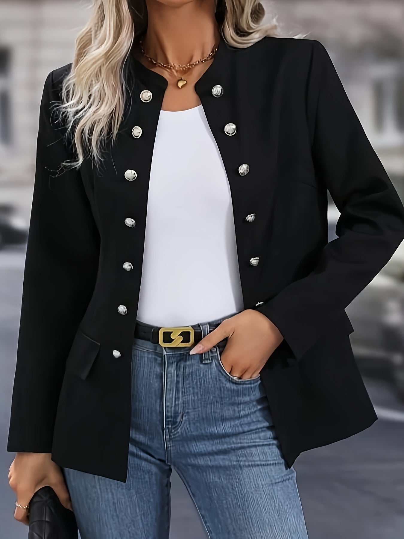 Black double breasted jacket - Lara