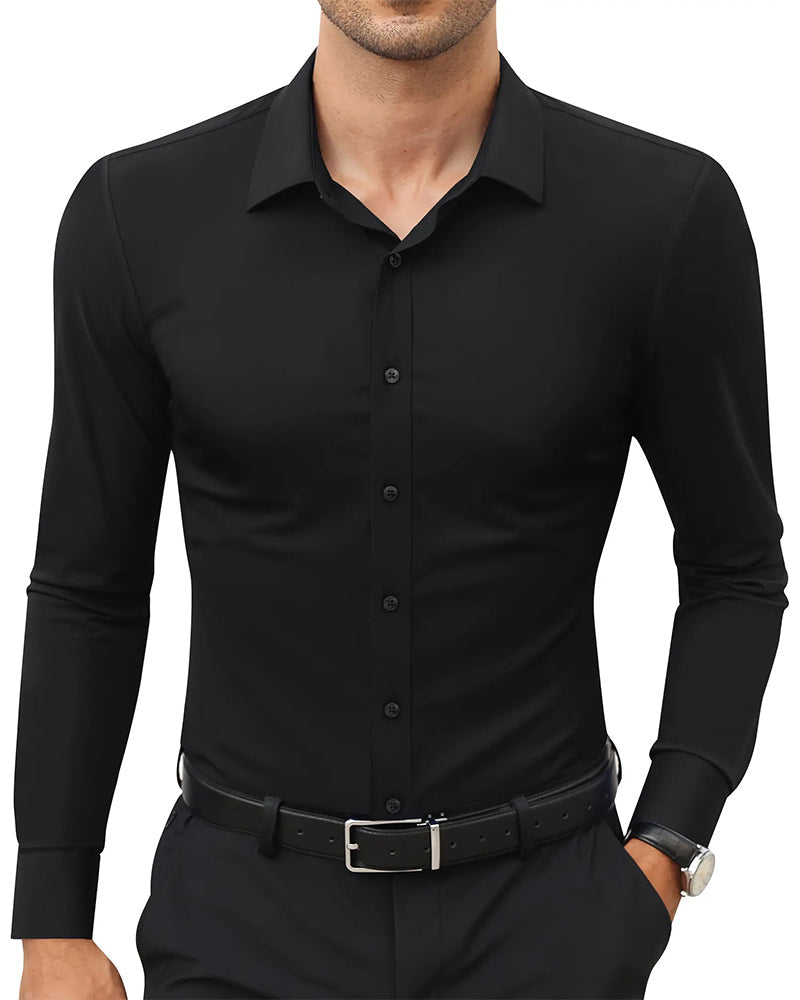 Herren Hemd Slim Fit Langarm Kleid