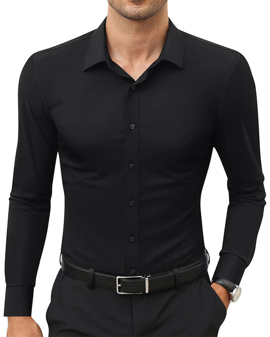 Herren Hemd Slim Fit Langarm Kleid