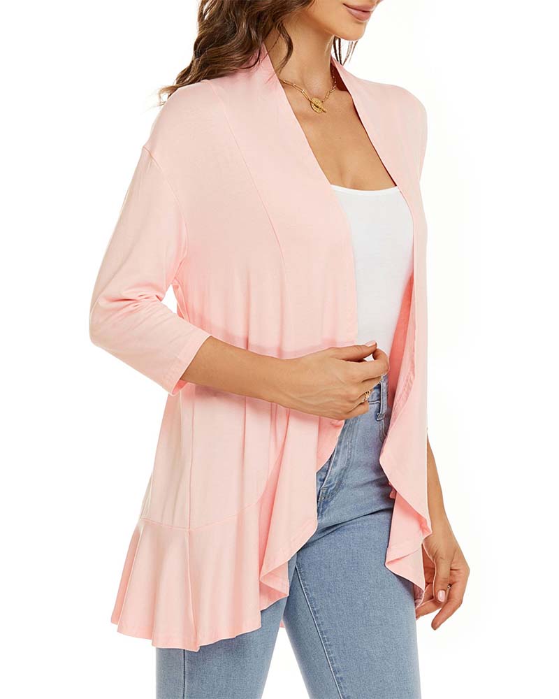 Damen Cardigan Lässig Leichtgewicht Offene Vorderseite