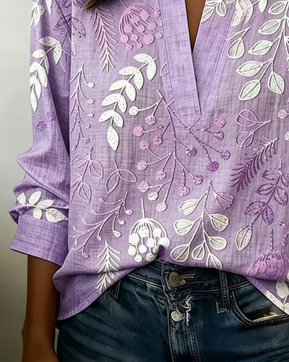 Bluse Schwere Industrie Stehkragen Bestickt