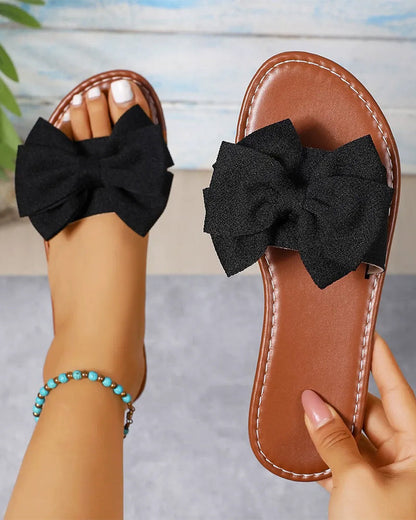 Sandalen Damen Schleifendesign Schlupfsandalen