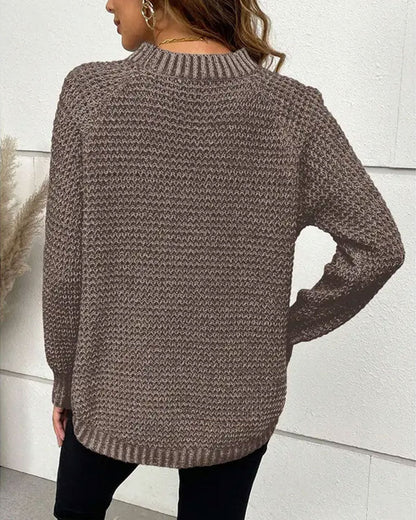 Langärmeliger Rundhals-Pullover