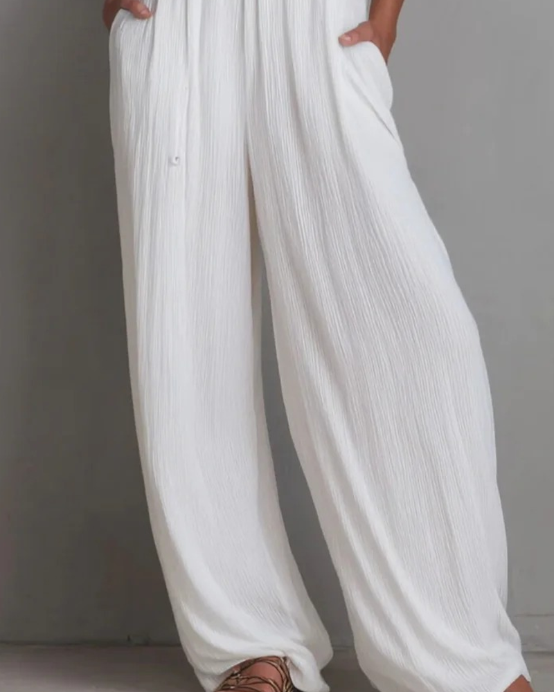 Jumpsuit Elegant Ärmellos Neckholder Weit Bein