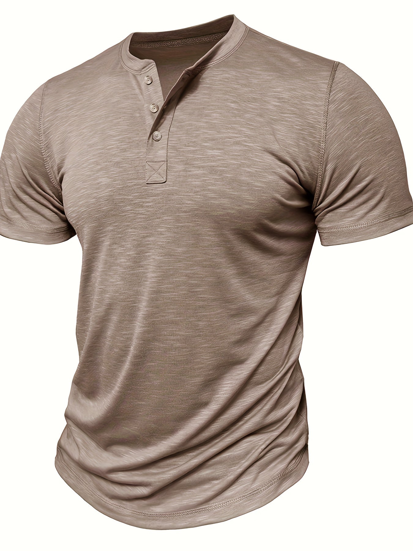 Schwarzes Herren Henley-Sportshirt mit Rundhalsausschnitt - Alex