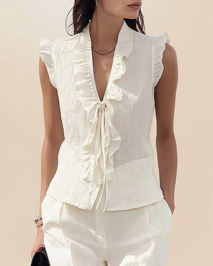 Bluse Elegant Träger Rüsche